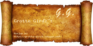 Grotte Girót névjegykártya
